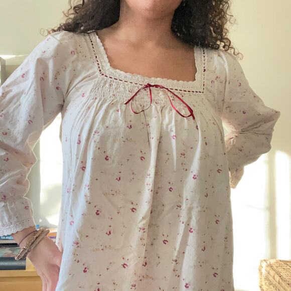 90s vintage nightgown coquette victorian revival edwardian cottagecore | size L - Picture 2 of 10